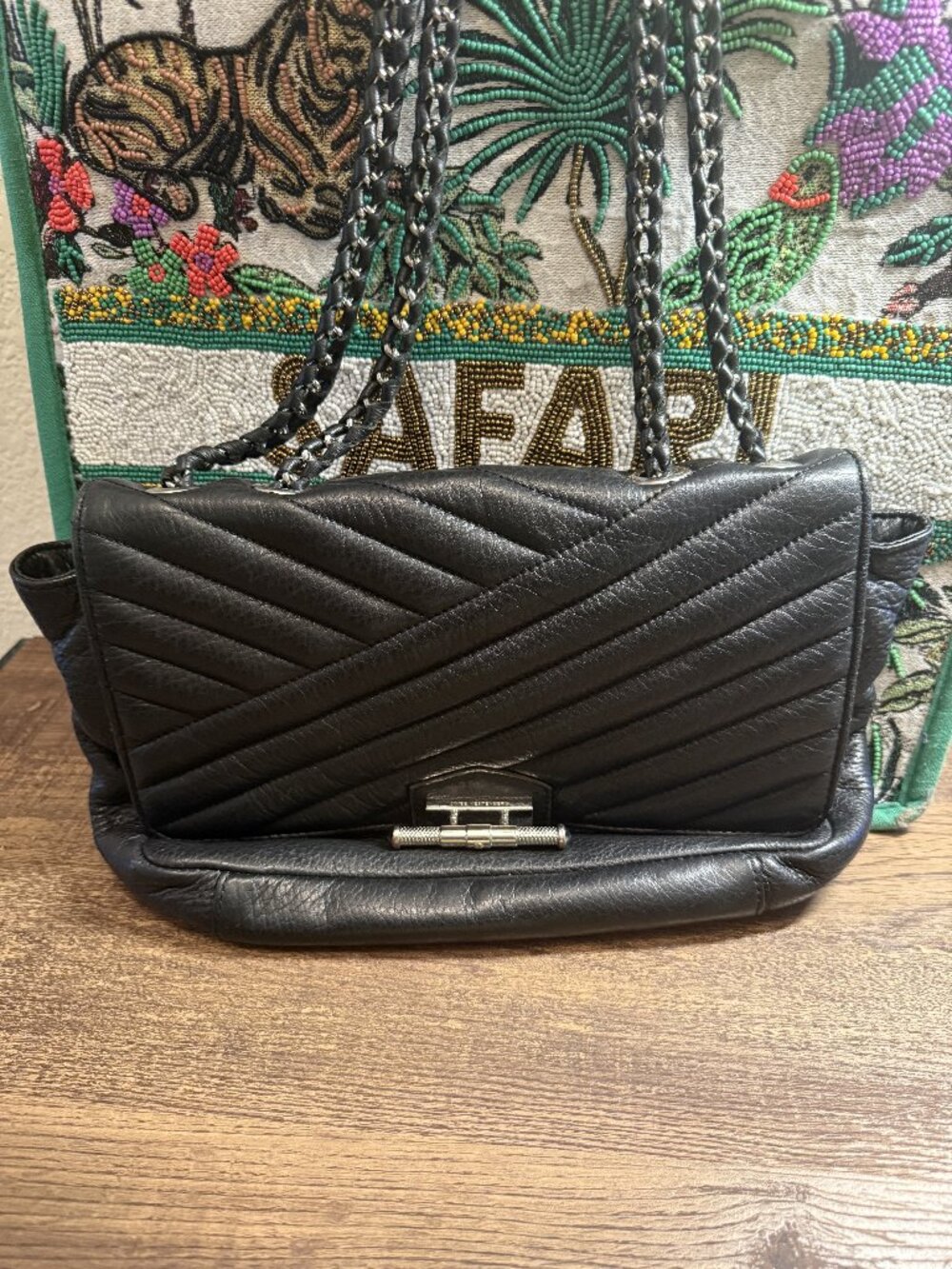 Aimee Kestenberg Quilted Leather Chain Shoulder Bag — Black